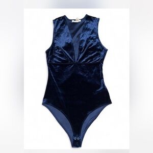 Forever 21 Midnight Blue Velvet Bodysuit